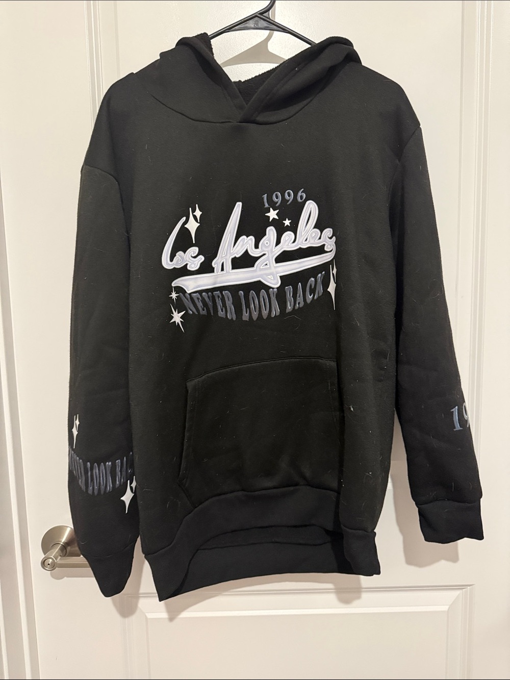 Black 'Los Angeles' Graphic Crewneck Hoodie Sweatshirt - Men